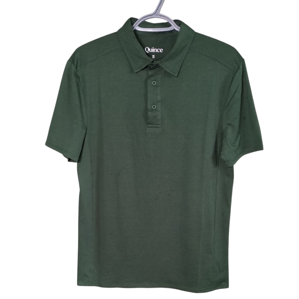 Quince Flowknit Ultra-Soft Breeze Performance Polo Dark Green Size Small